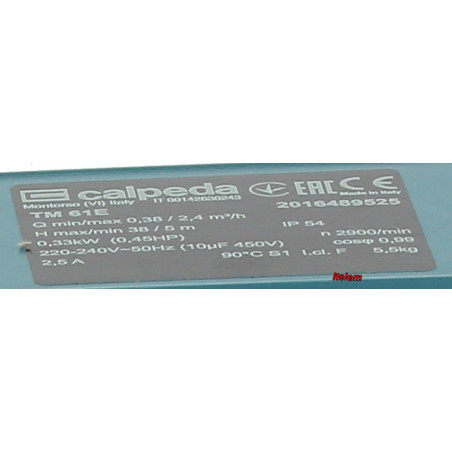 Pompe de cyclage Calpeda TM61E lave-vaisselle Lamber Zanussi 130013