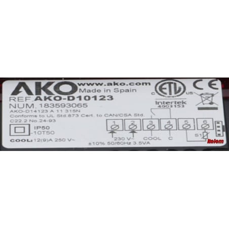 Thermostat régulateur armoire réfrigérée D10123 Ako