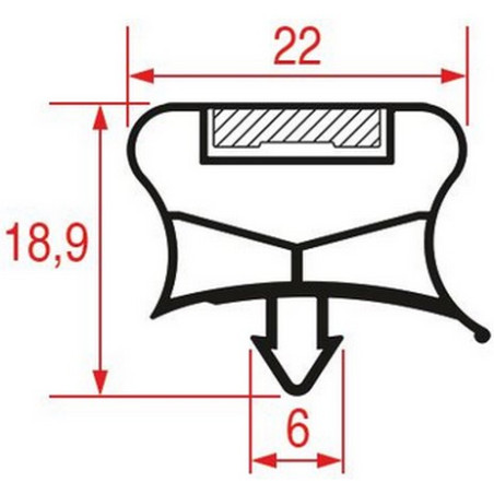 Joint de porte table réfrigérée CFI 635 x 472 mm