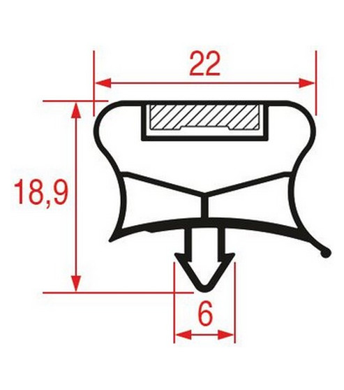 Joint de porte table réfrigérée CFI 635 x 472 mm