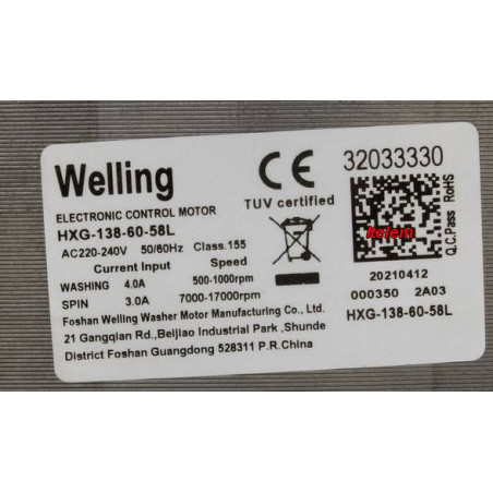 Moteur lave-linge Continental Edison 32028496