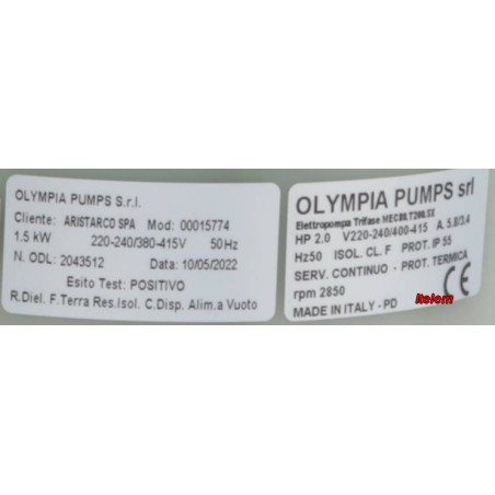 Électropompe MEC80.T200SX lave-verres Aristarco 1226.2702