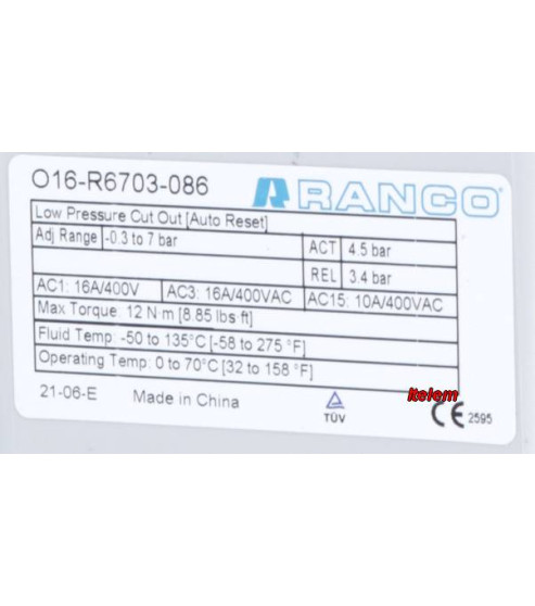 Pressostat O16-R6703-086 armoire réfrigérée