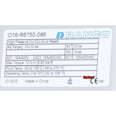 Pressostat O16-R6750-086 armoire réfrigérée