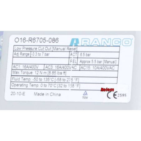 Pressostat O16-R6705-086 armoire réfrigérée