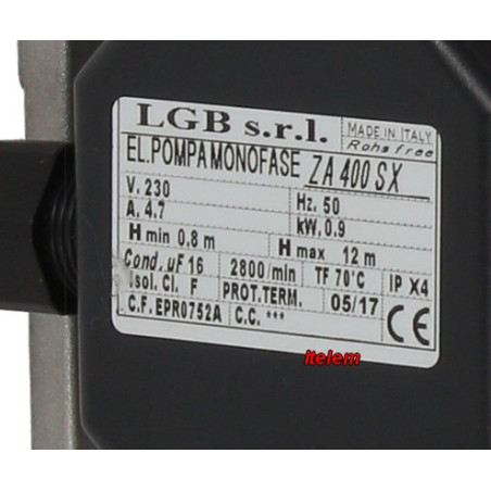 Pompe de cyclage LGB ZA400SX lave-vaisselle Modular 464.038.00