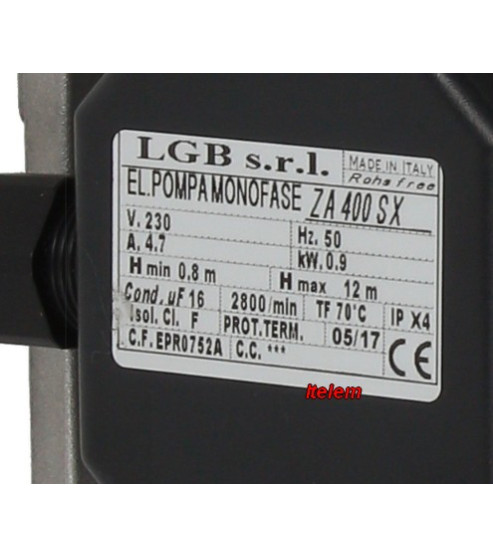 Pompe de cyclage LGB ZA400SX lave-vaisselle Modular 464.038.00