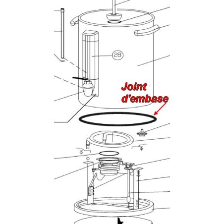 Joint silicone d'embase plat percolateur Bartscher E0A1901957A