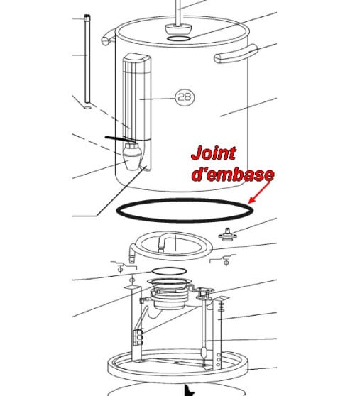 Joint silicone d'embase plat percolateur Bartscher E0A1901957A