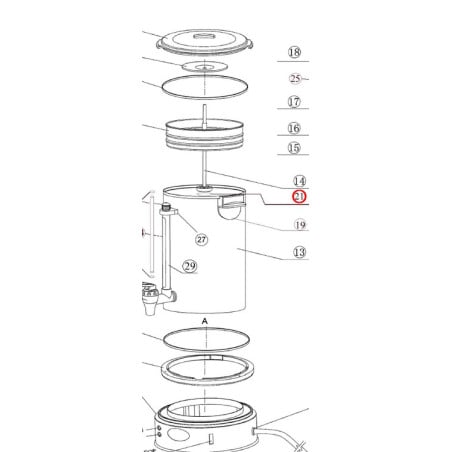 Joint plat fond de cuve percolateur Regina 40 Bartscher A0029883003