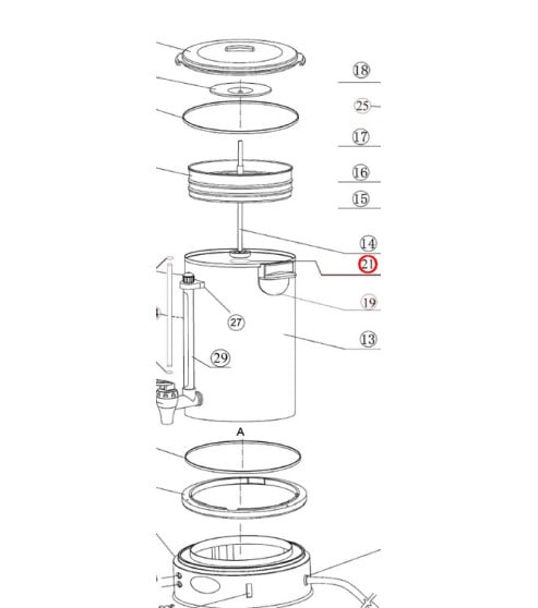 Joint plat fond de cuve percolateur Regina 40 Bartscher A0029883003