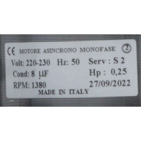 Moteur monophasé trancheuse Sirman Fac