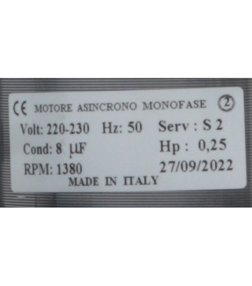 Moteur monophasé trancheuse Sirman Fac