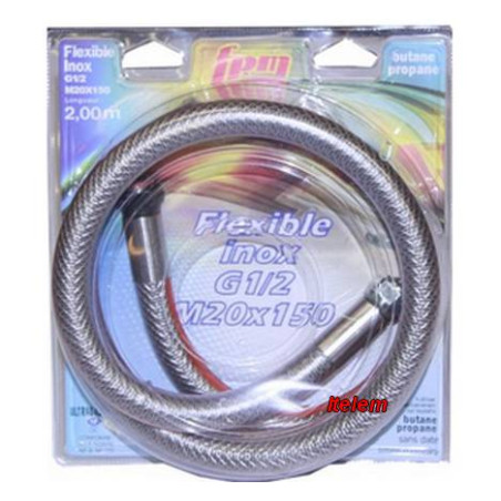 Tuyau inox 2m illimité butane propane à visser 481281729756