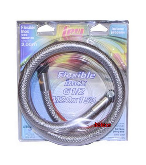 Tuyau inox 2m illimité butane propane à visser 481281729756