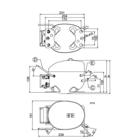 Compresseur réfrigérateur HMK80AA