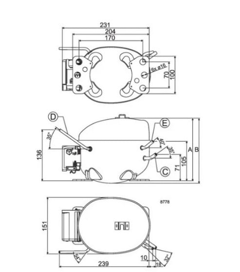 Compresseur réfrigérateur HMK80AA
