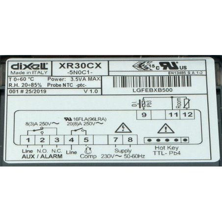 Thermostat régulateur chambre froide XR30CX-5R0C1 Dixell