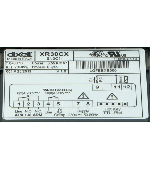 Thermostat régulateur chambre froide XR30CX-5R0C1 Dixell
