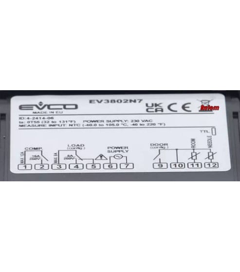 Régulateur chambre de pousse Evco EV3802N7