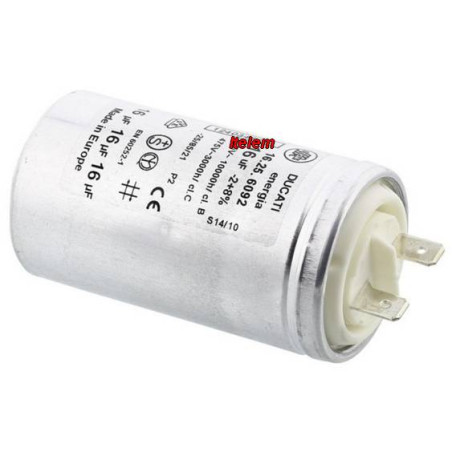Condensateur de démarrage 16µF sèche-linge Electrolux 1240344125