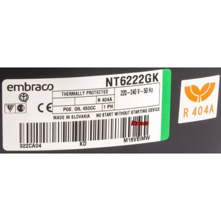 Compresseur réfrigérateur NT6222GK R404 Isa