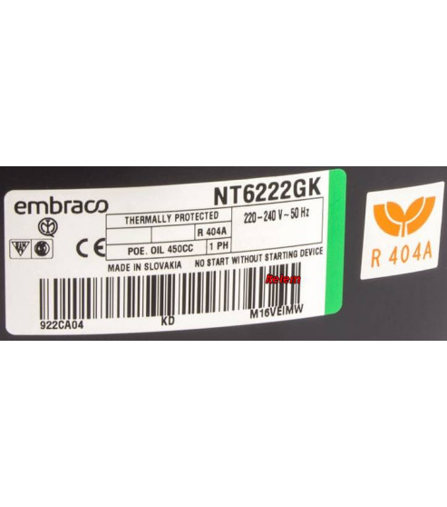 Compresseur réfrigérateur NT6222GK R404 Isa