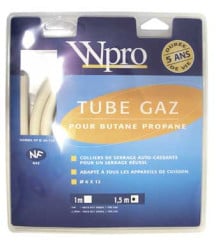 Tuyau gaz butane à collier 1.5m 5 ans