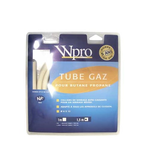 Tuyau gaz butane à collier 1.5m 5 ans