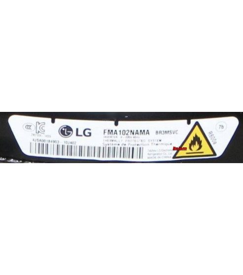 Compresseur réfrigérateur FMA102NAMA R600a 60Hz 220V LG TCA37032031