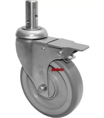 Roulette pivotante à goujon avec frein chariot de distribution Bourgeat Tournus