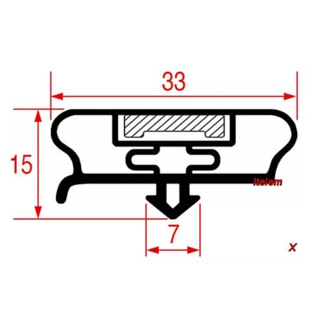 Joint porte 610 mm x 425 mm comptoir réfrigéré professionnel