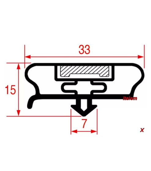 Joint porte 610 mm x 425 mm comptoir réfrigéré professionnel