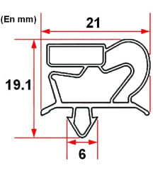 Joint armoire réfrigérée Zanussi 082375
