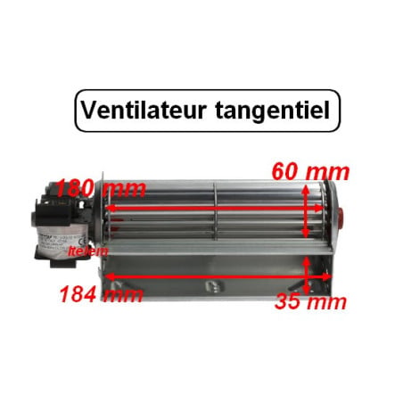 Ventilateur tangentiel 180 mm 60 mm