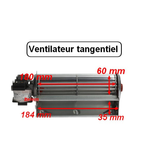 Ventilateur tangentiel 180 mm 60 mm