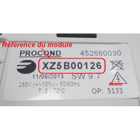 Module électronique lave-vaisselle Brandt XZ5B00126