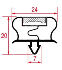 Joint porte tour refrigere 625 X 480 mm