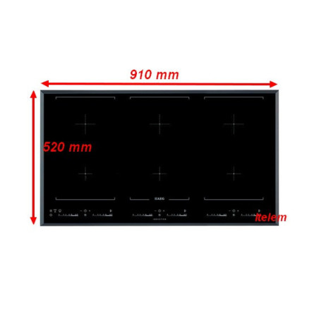 Dessus verre vitroceramique table induction AEG 5551121576