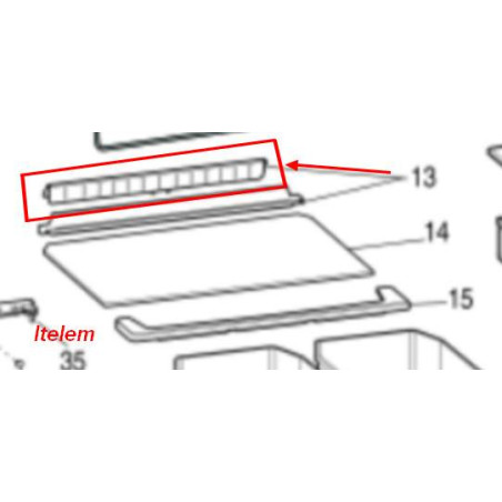 Support profil clayette refrigerateur Indesit Ariston C00114622