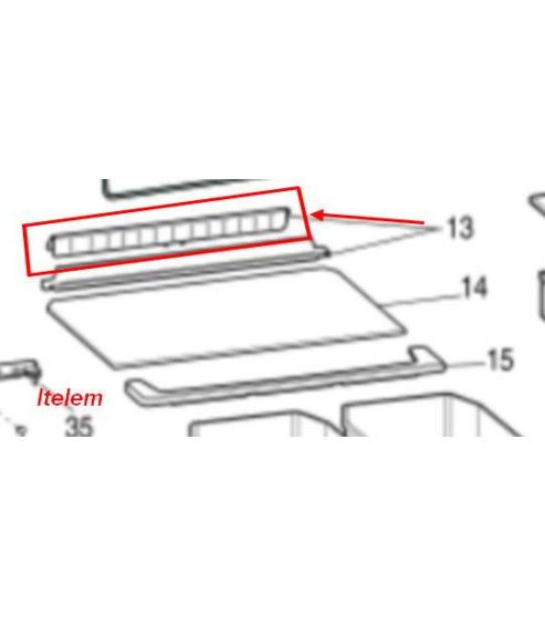 Support profil clayette refrigerateur Indesit Ariston C00114622