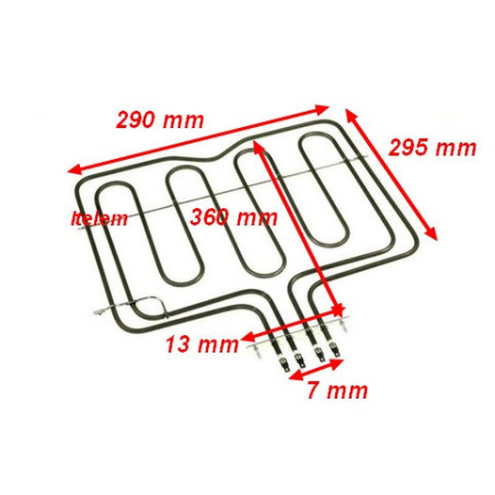 Résistance de voûte/grill cuisinière Sidex 339726