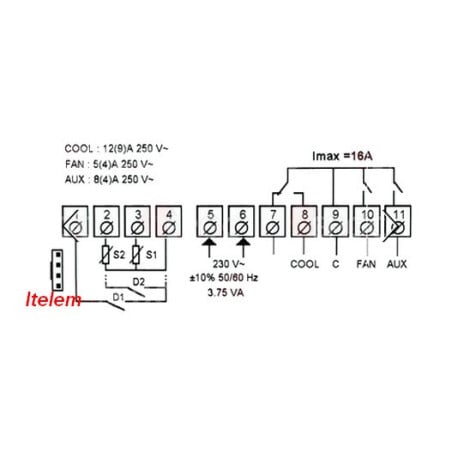 Thermostat régulateur armoire réfrigérée D14323 Ako