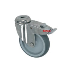 Roulette pivotante avec frein chariot porte plats chariot de service Diamètre trou 13 mm