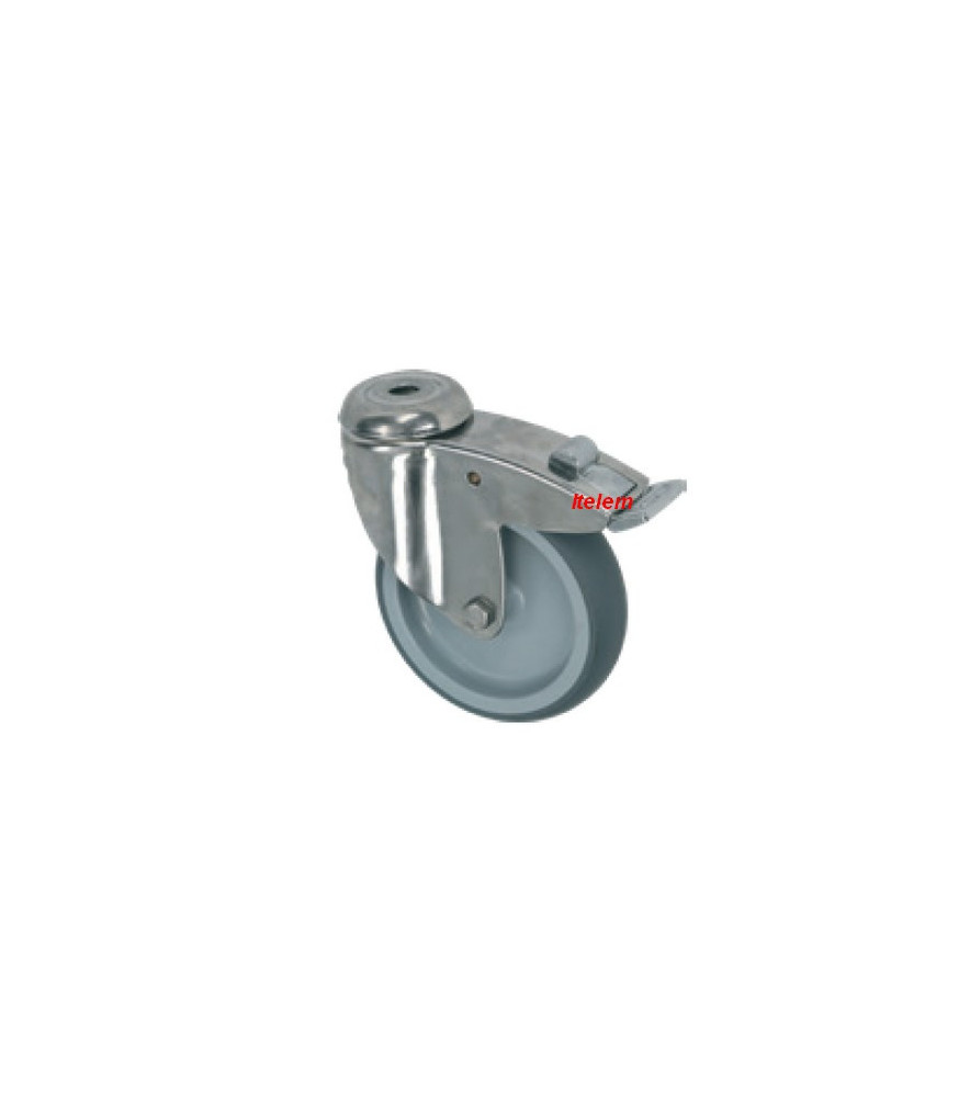 Roulette pivotante avec frein chariot porte plats chariot de service Diamètre trou 13 mm