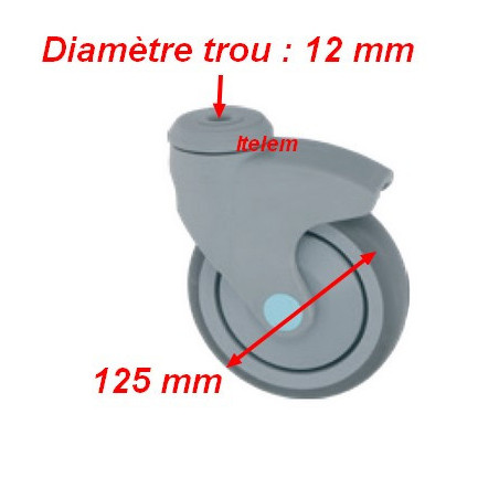 Roulette pivotante chariot de distribution chariot échelle diamètre trou 12 mm