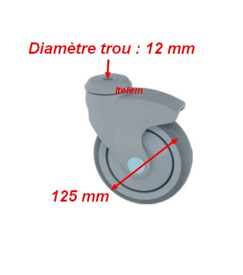 Roulette pivotante chariot de distribution chariot échelle diamètre trou 12 mm