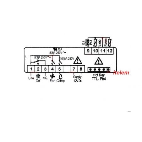Contrôleur thermostat chambre froide XR60CX-0N0C3 Dixell 12Vac X0LGONBXB100-S00