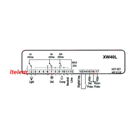 Régulateur thermostat armoire réfrigérée DIXELL XW40L-5N0C1 230V X0WG5QBNC500-S00