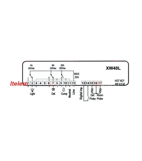 Régulateur thermostat armoire réfrigérée DIXELL XW40L-5N0C1 230V X0WG5QBNC500-S00